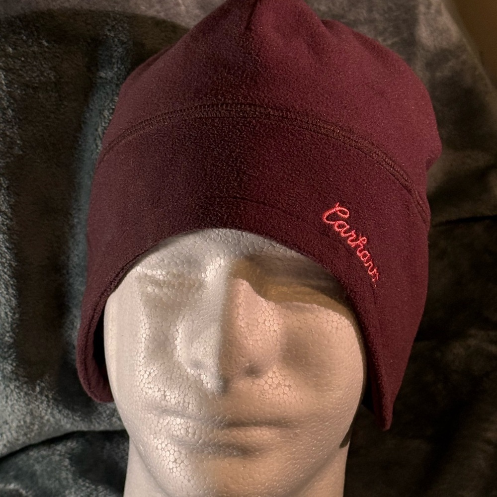 Carhartt Purple Fleece Beanie with ear coverage